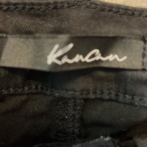 Black distressed jean shorts - Picture 3 of 5